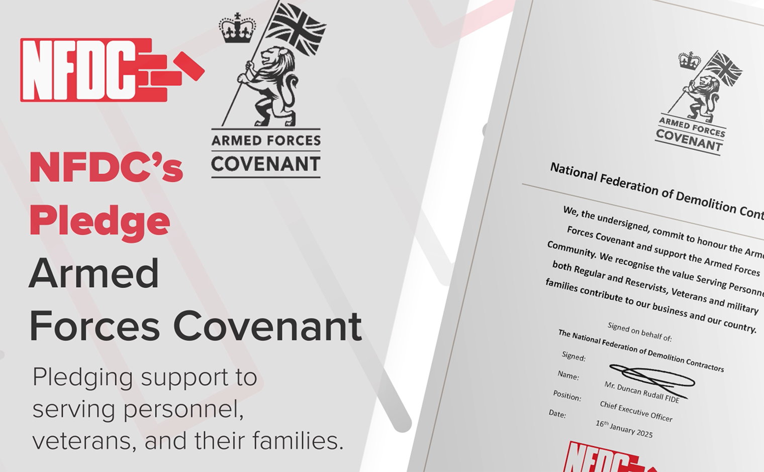 NFDC’s Pledge: Armed Forces Covenant